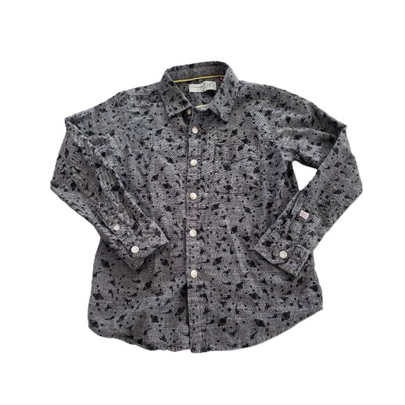 Sovereign Code Boys Gray Planets Button Down Long-Sleeve Shirt Size 6 Years - Picture 1 of 5